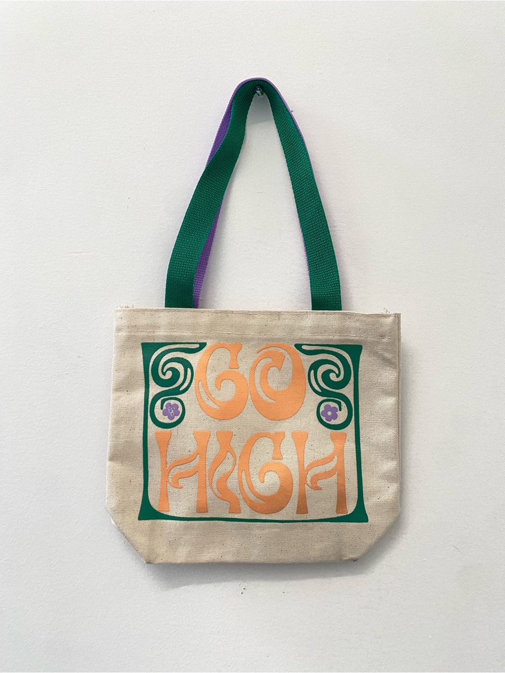 Edie Parker Flower Art Deco Mini Canvas Tote